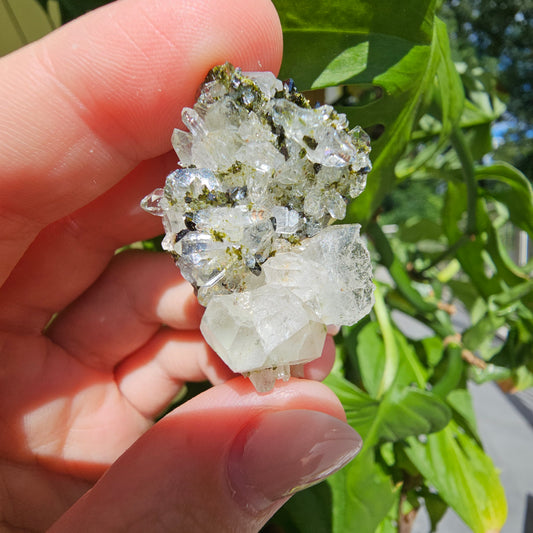 Epidote with Quartz Cluster #12A