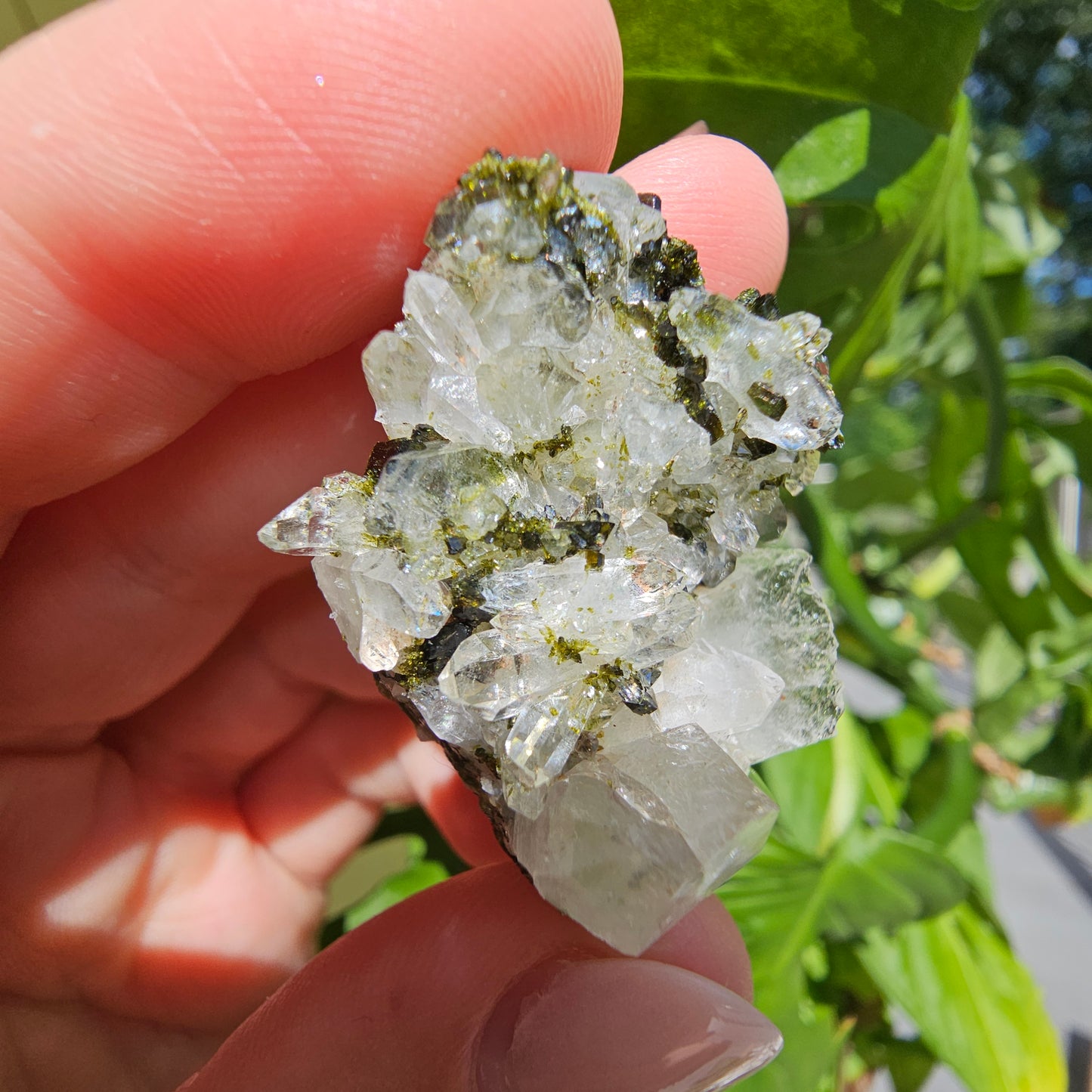 Epidote with Quartz Cluster #12A