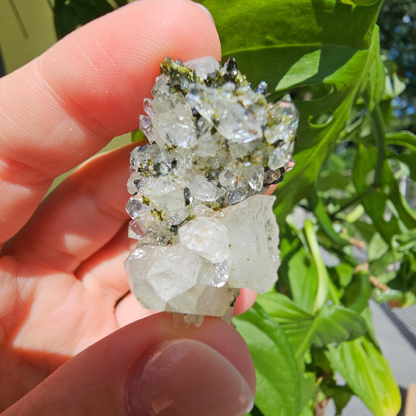 Epidote with Quartz Cluster #12A