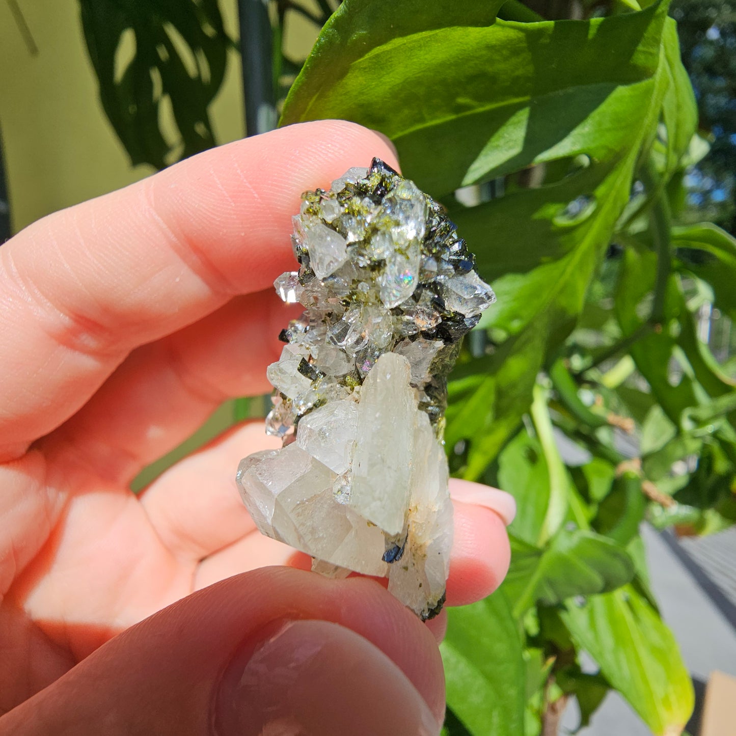 Epidote with Quartz Cluster #12A