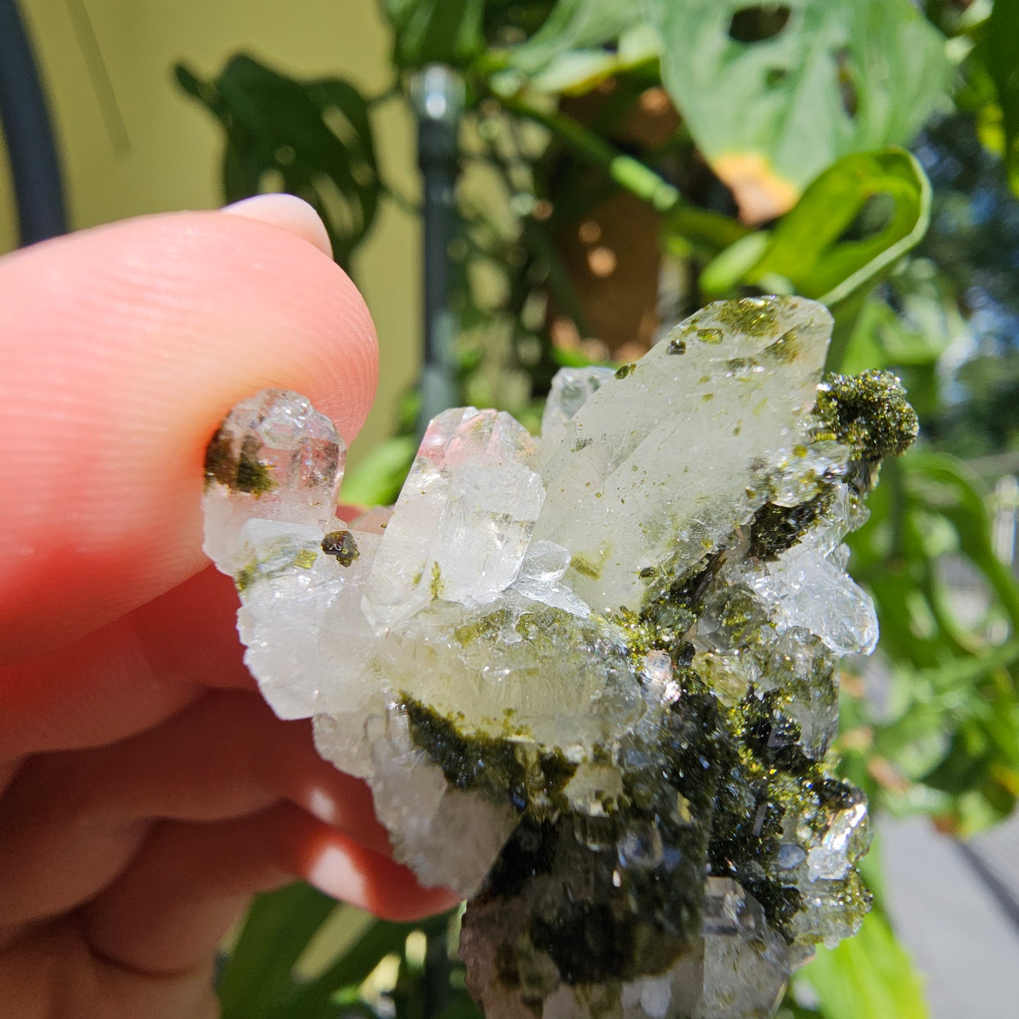 Epidote with Quartz Cluster #15B