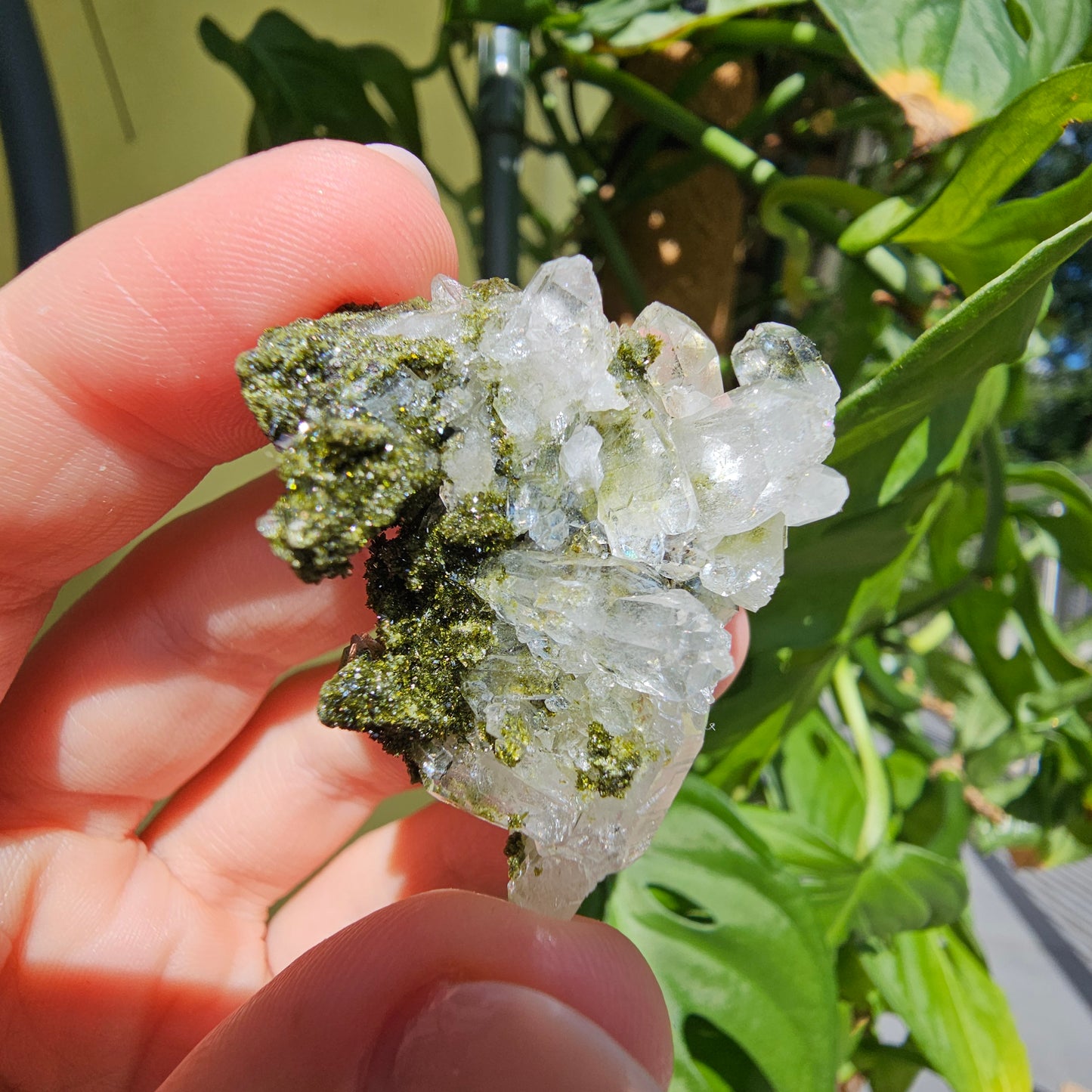 Epidote with Quartz Cluster #15B