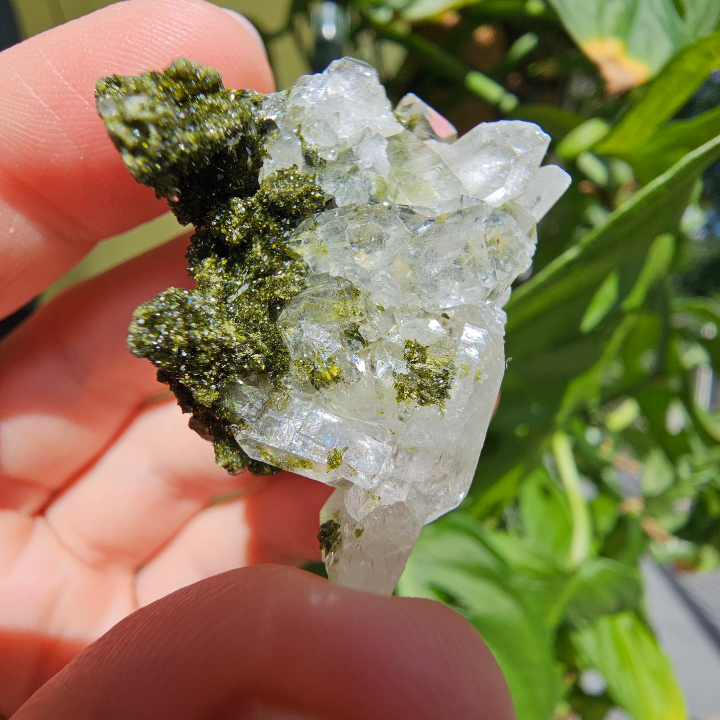 Epidote with Quartz Cluster #15B