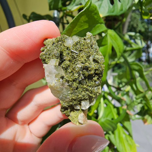 Epidote with Quartz Cluster #15C