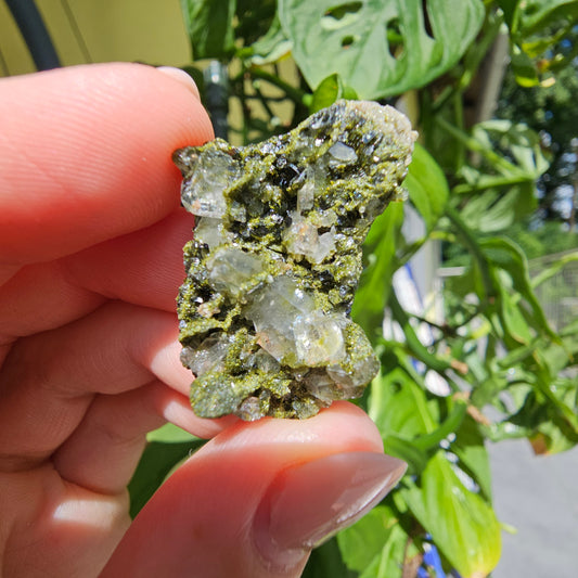 Epidote with Quartz Cluster #10D