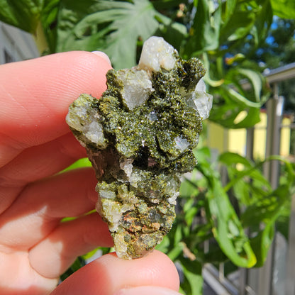 Epidote with Quartz Cluster #13K