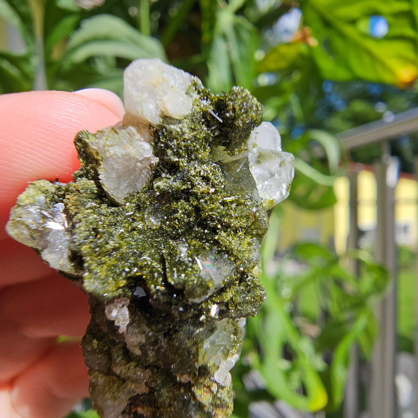 Epidote with Quartz Cluster #13K