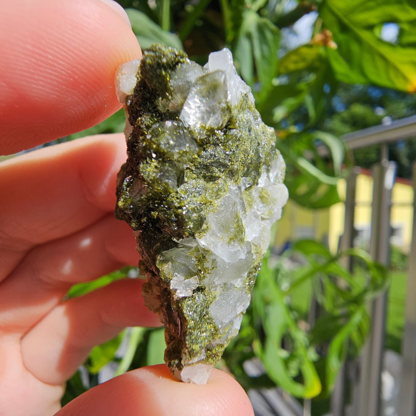 Epidote with Quartz Cluster #13K