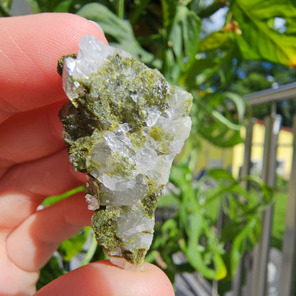 Epidote with Quartz Cluster #13K