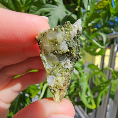 Epidote with Quartz Cluster #13K