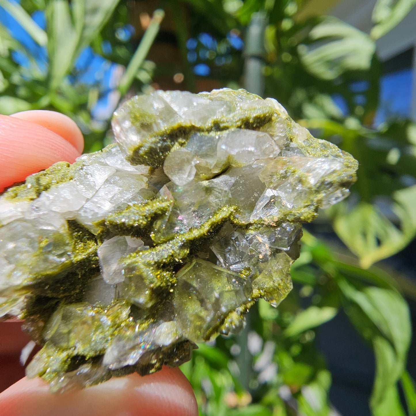 Epidote with Quartz Cluster #12N