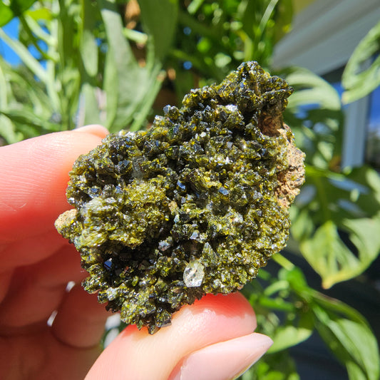 Epidote with Quartz Cluster #13P