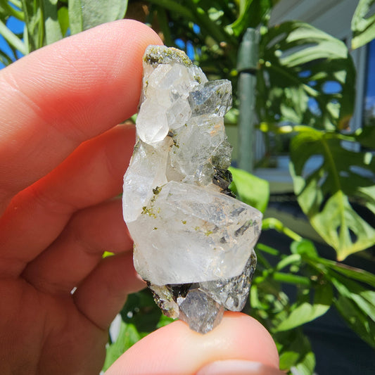 Epidote with Quartz Cluster #17Q