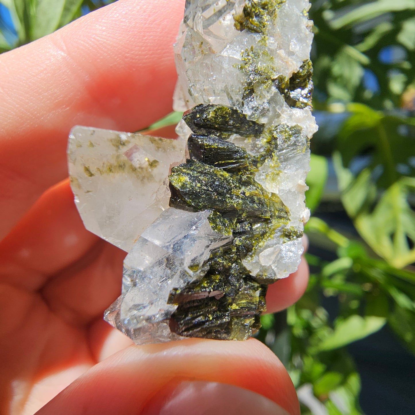 Epidote with Quartz Cluster #17Q