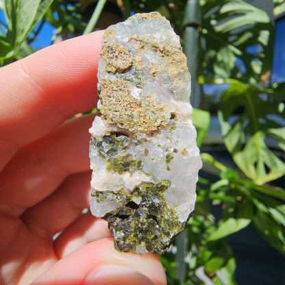 Epidote with Quartz Cluster #17Q