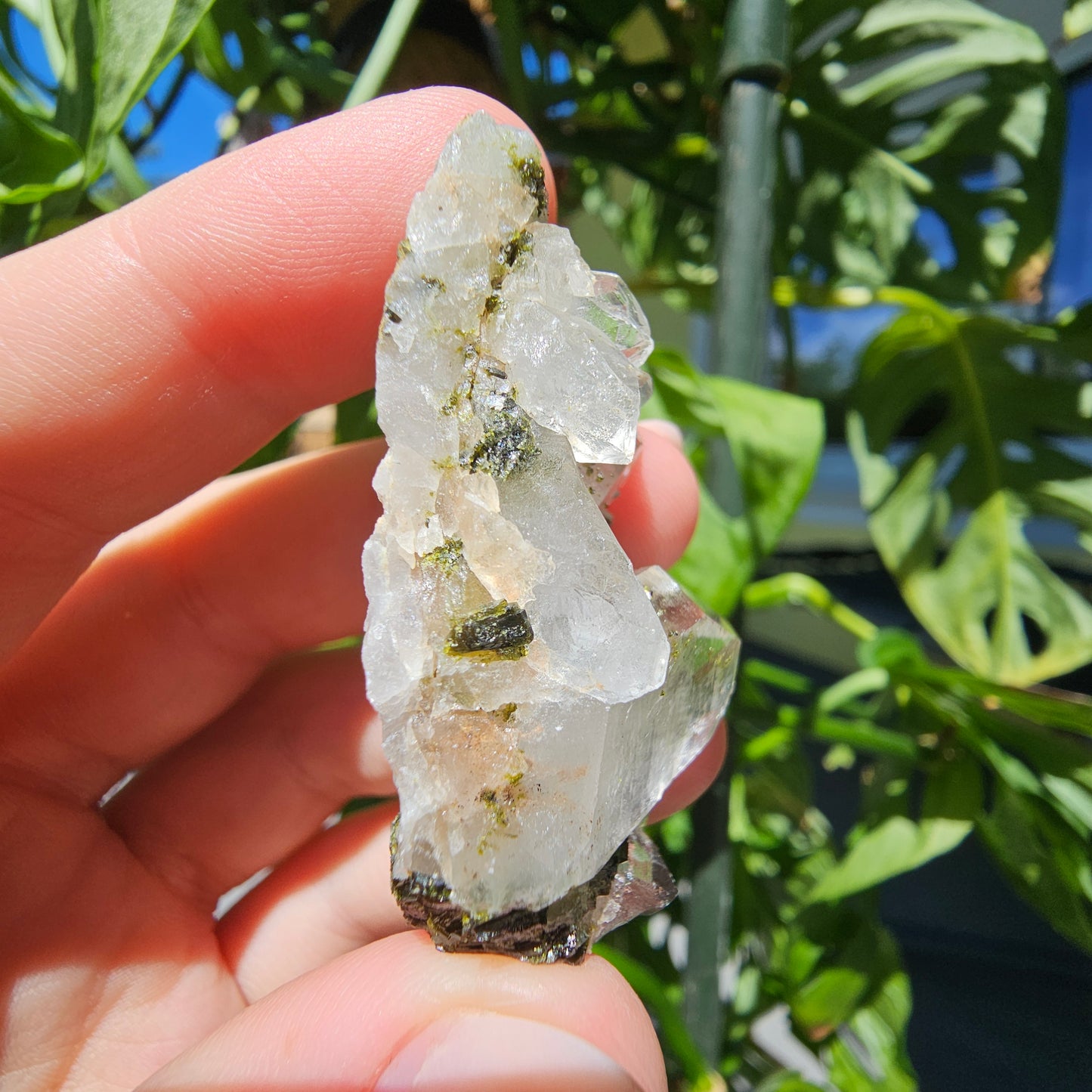 Epidote with Quartz Cluster #17Q