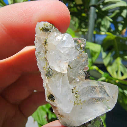 Epidote with Quartz Cluster #17Q