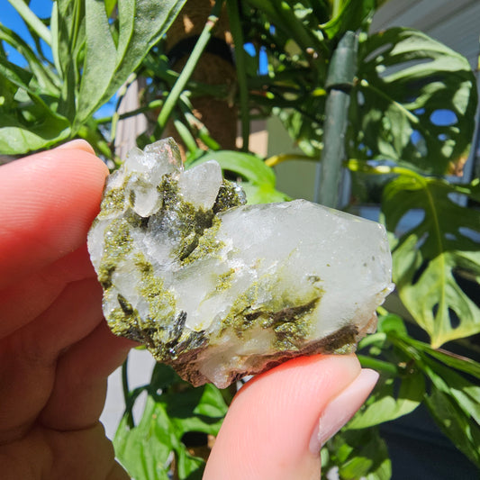 Epidote with Quartz Cluster #18R