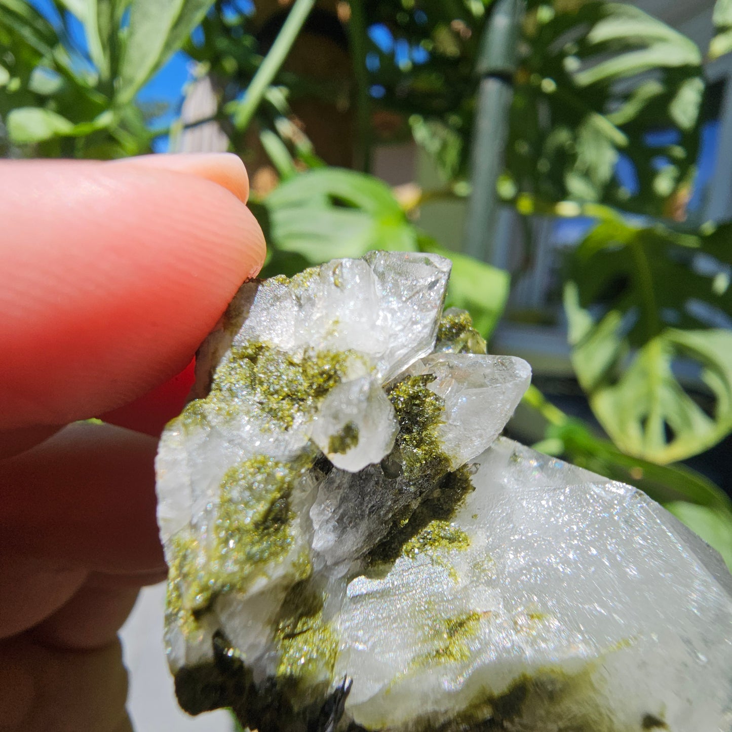 Epidote with Quartz Cluster #18R