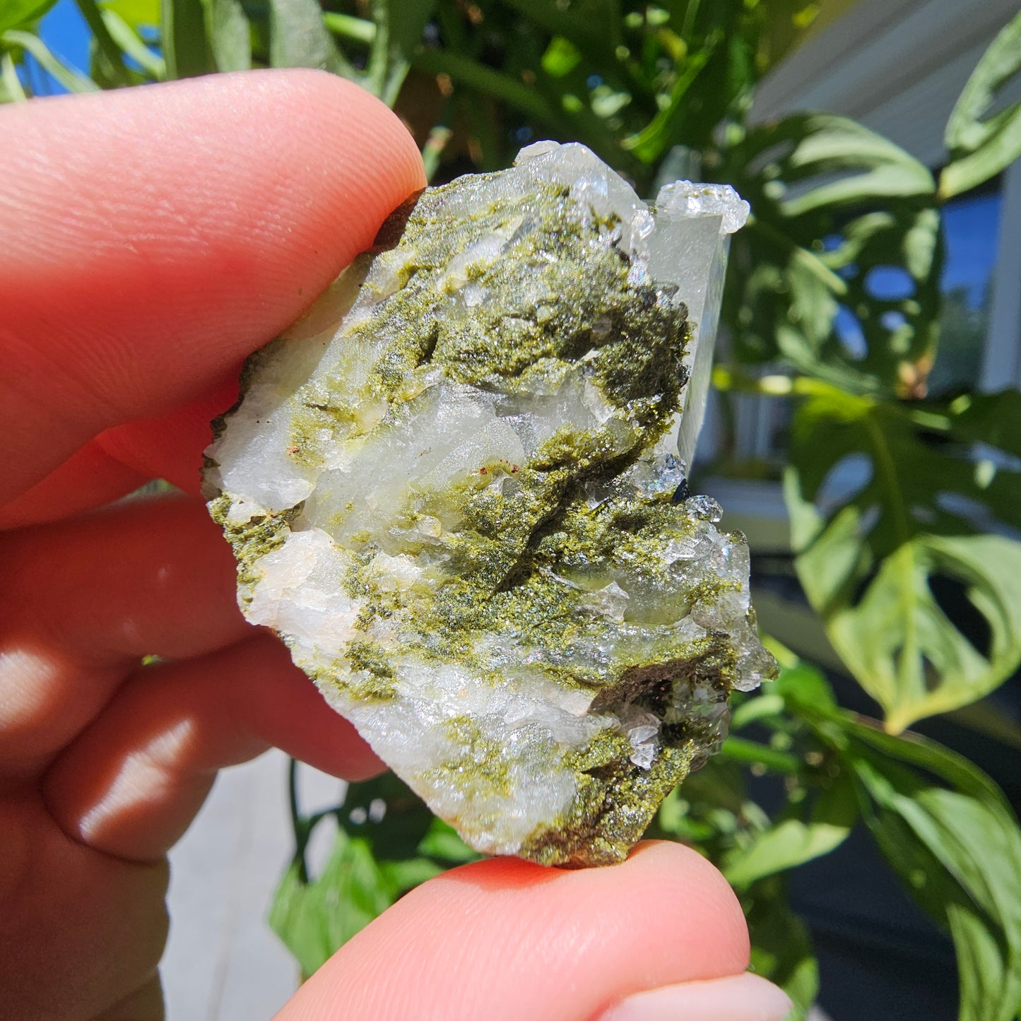 Epidote with Quartz Cluster #18R