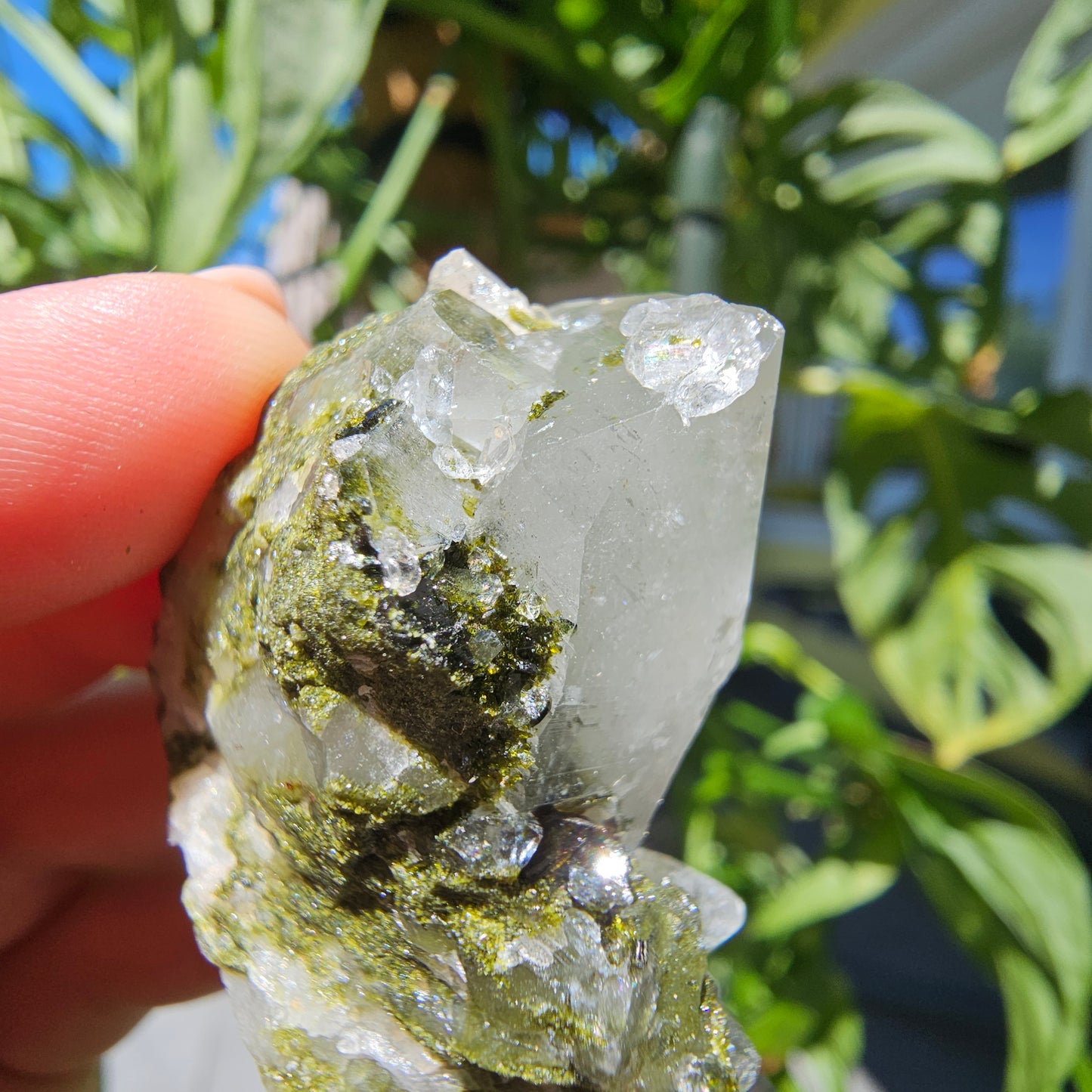 Epidote with Quartz Cluster #18R