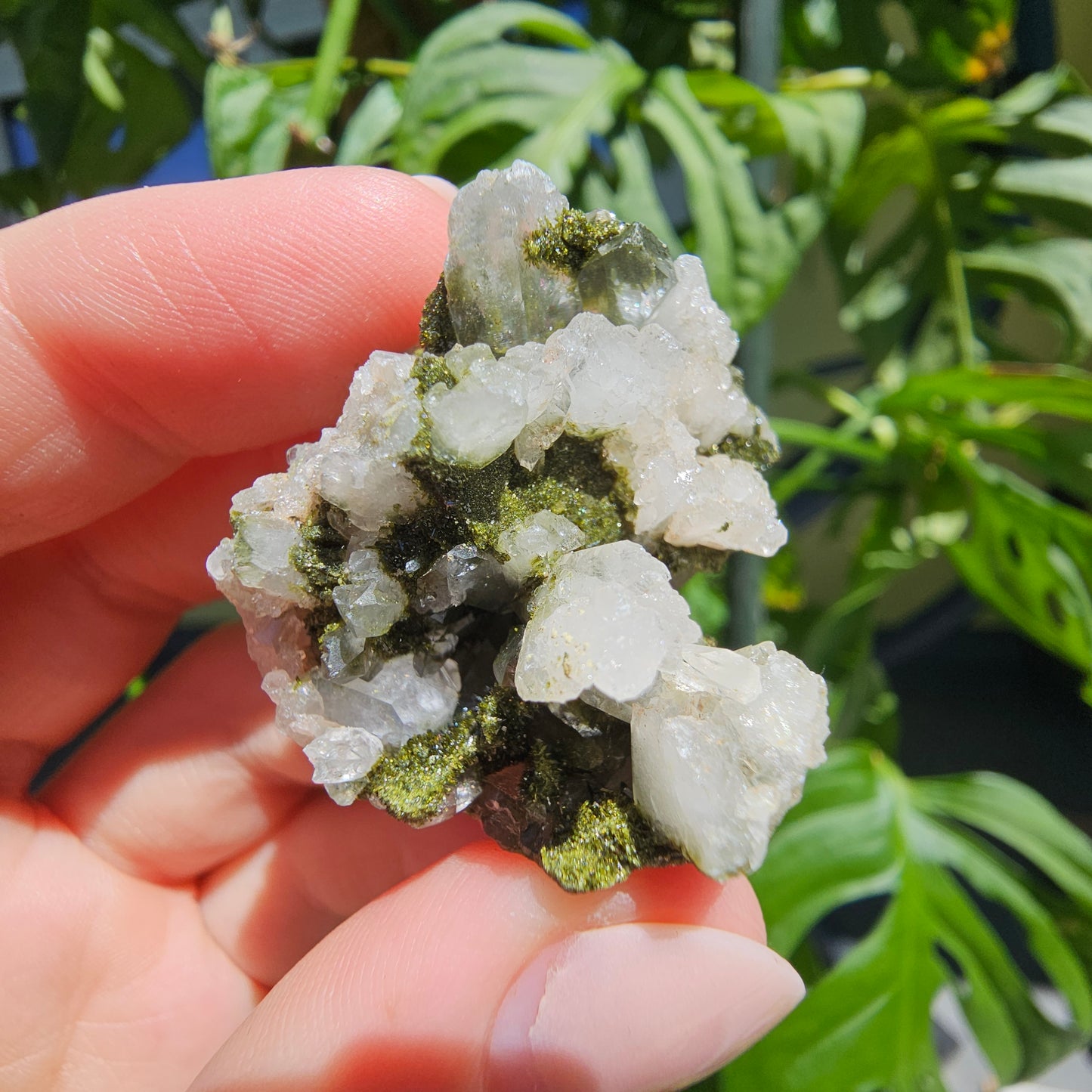 Epidote with Quartz Cluster #17S