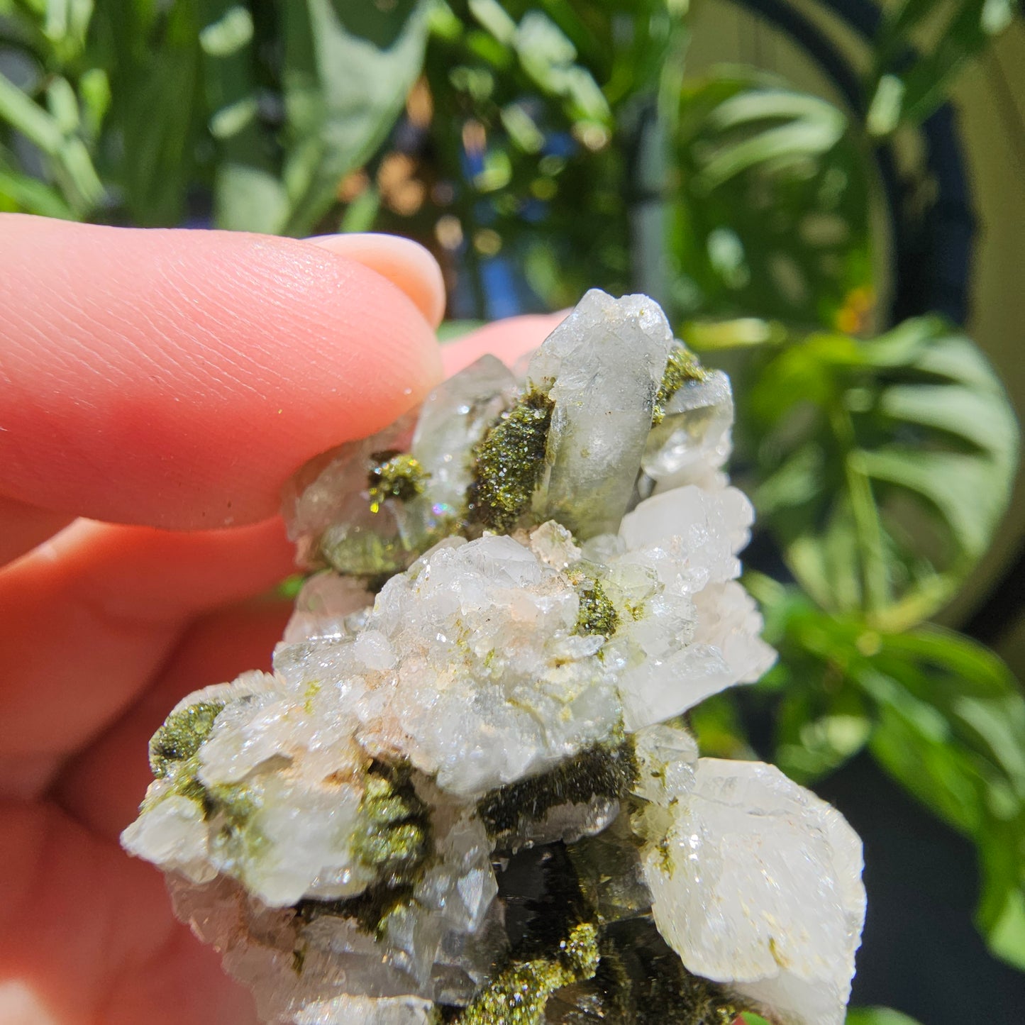 Epidote with Quartz Cluster #17S