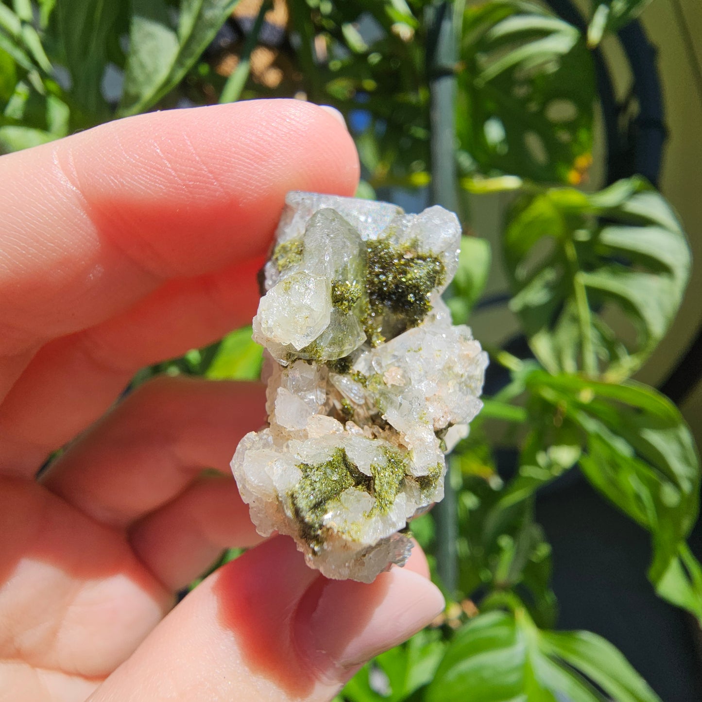 Epidote with Quartz Cluster #17S