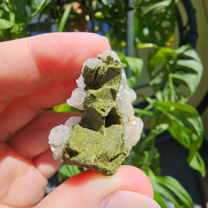 Epidote with Quartz Cluster #17S