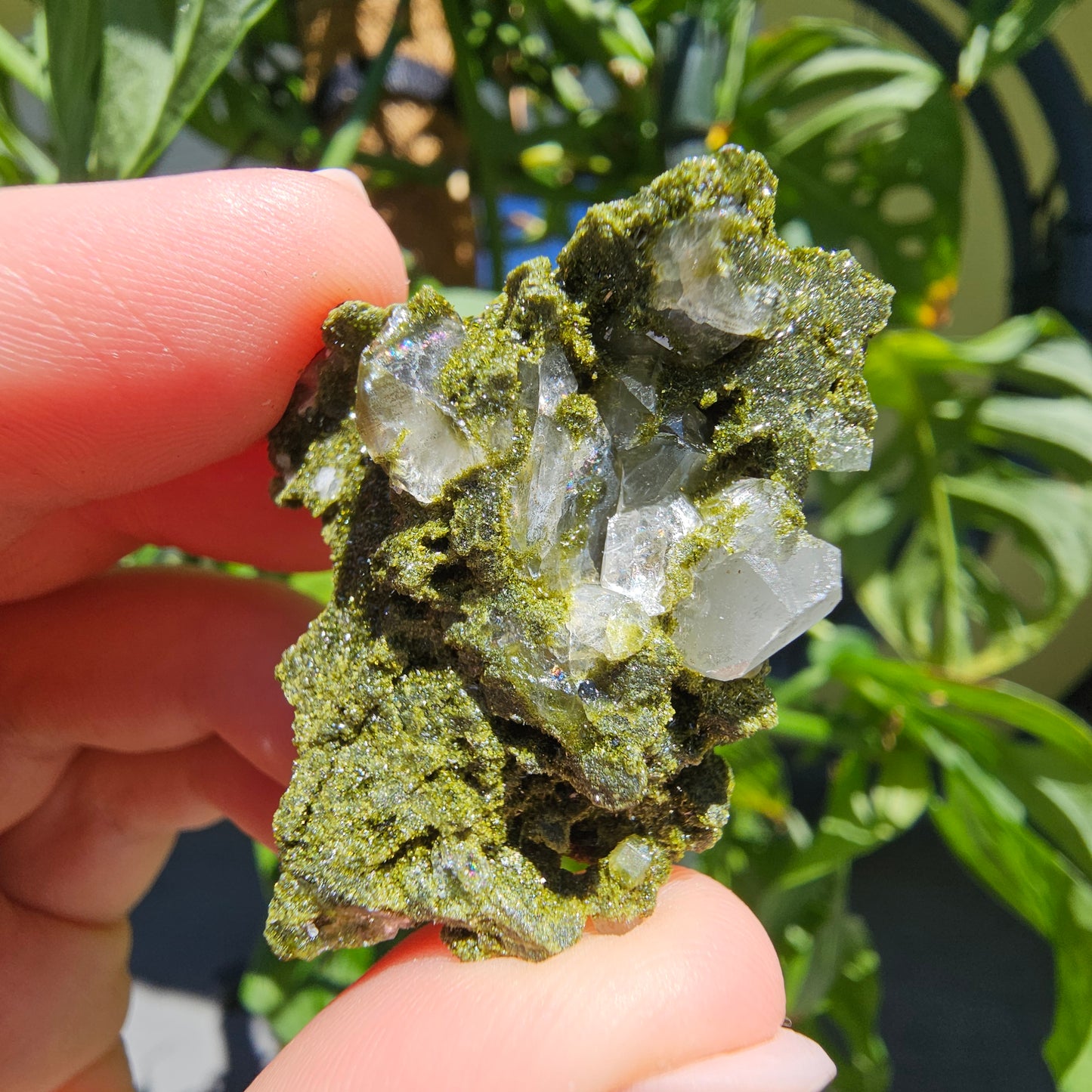 Epidote with Quartz Cluster #15T