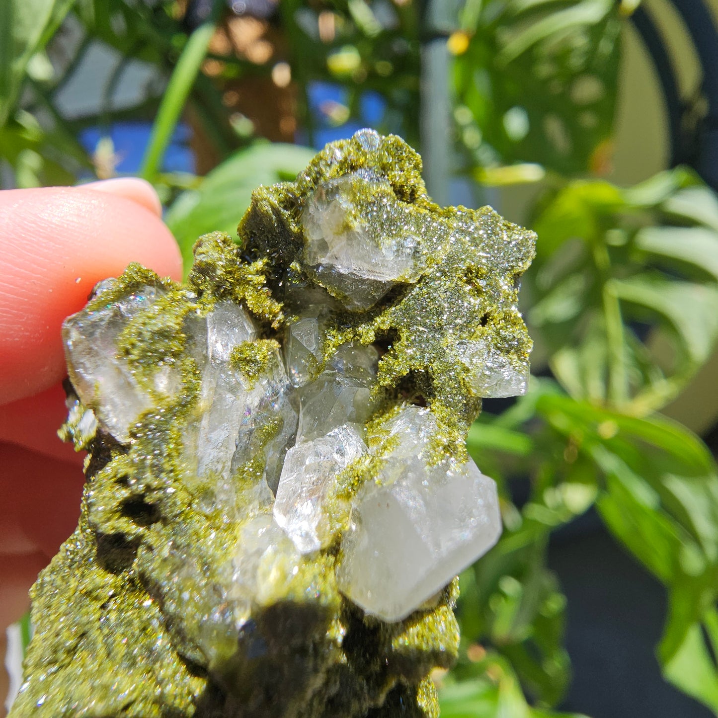 Epidote with Quartz Cluster #15T