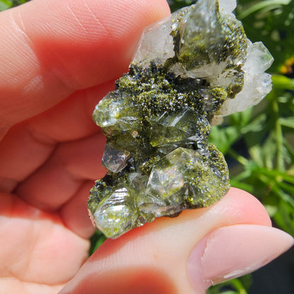 Epidote with Quartz Cluster #15U