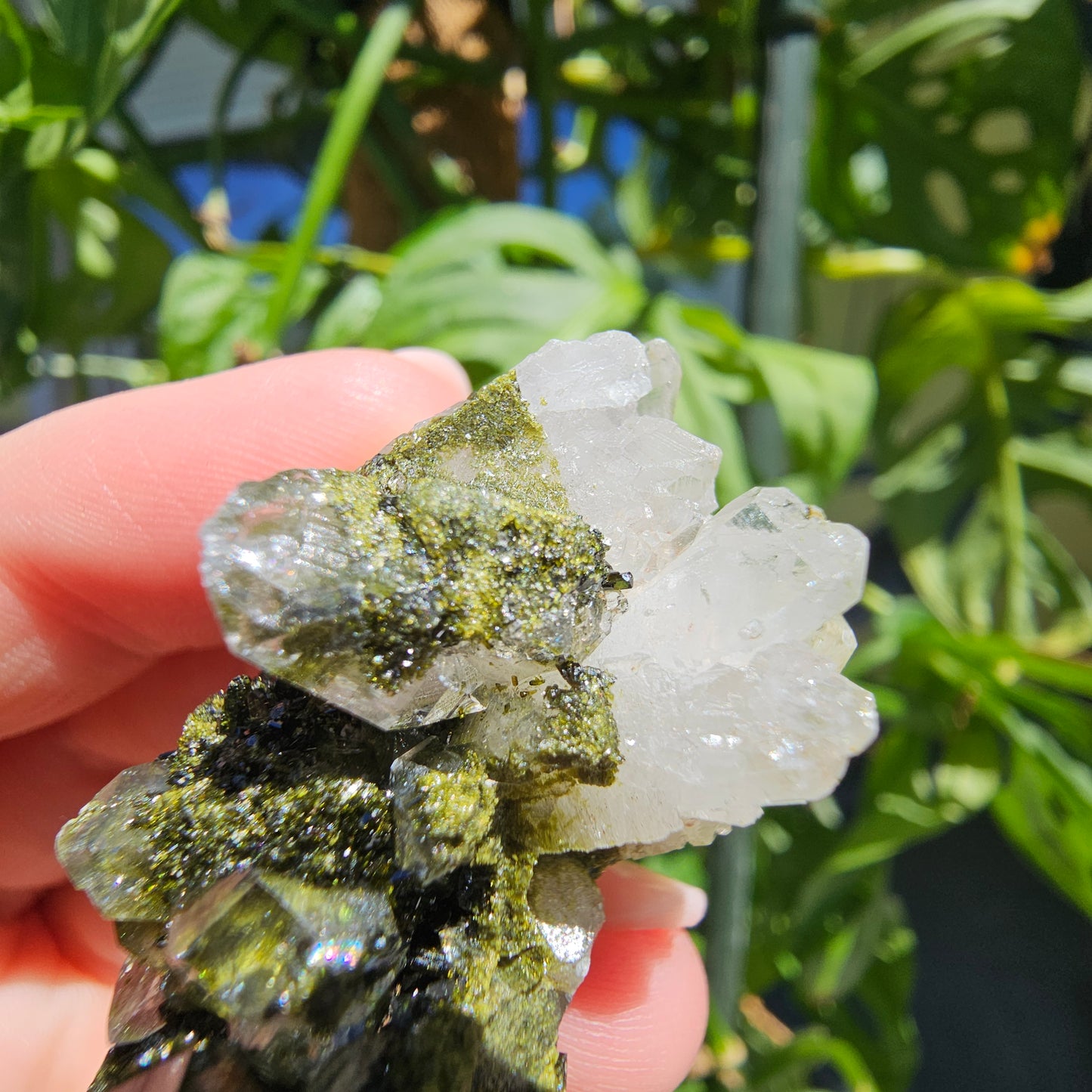 Epidote with Quartz Cluster #15U