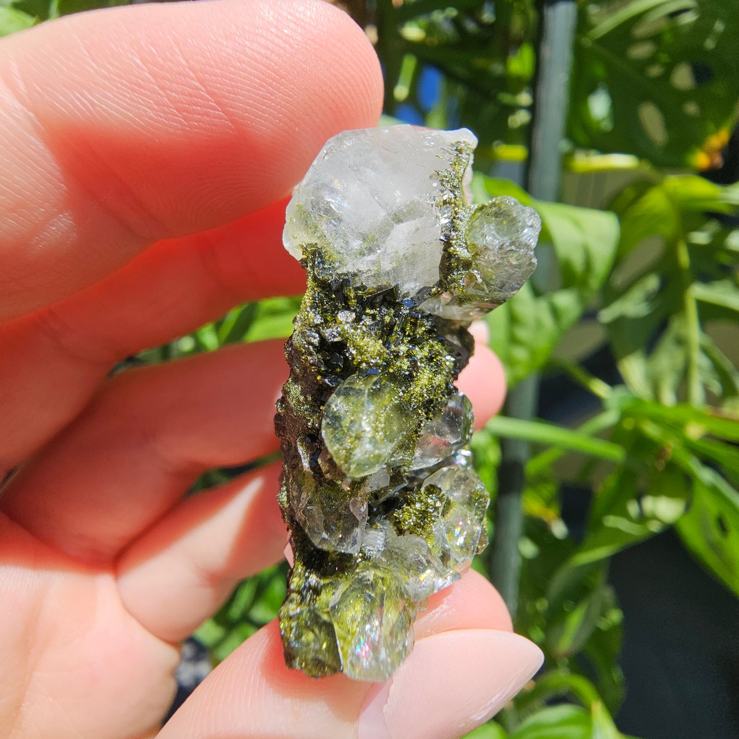 Epidote with Quartz Cluster #15U