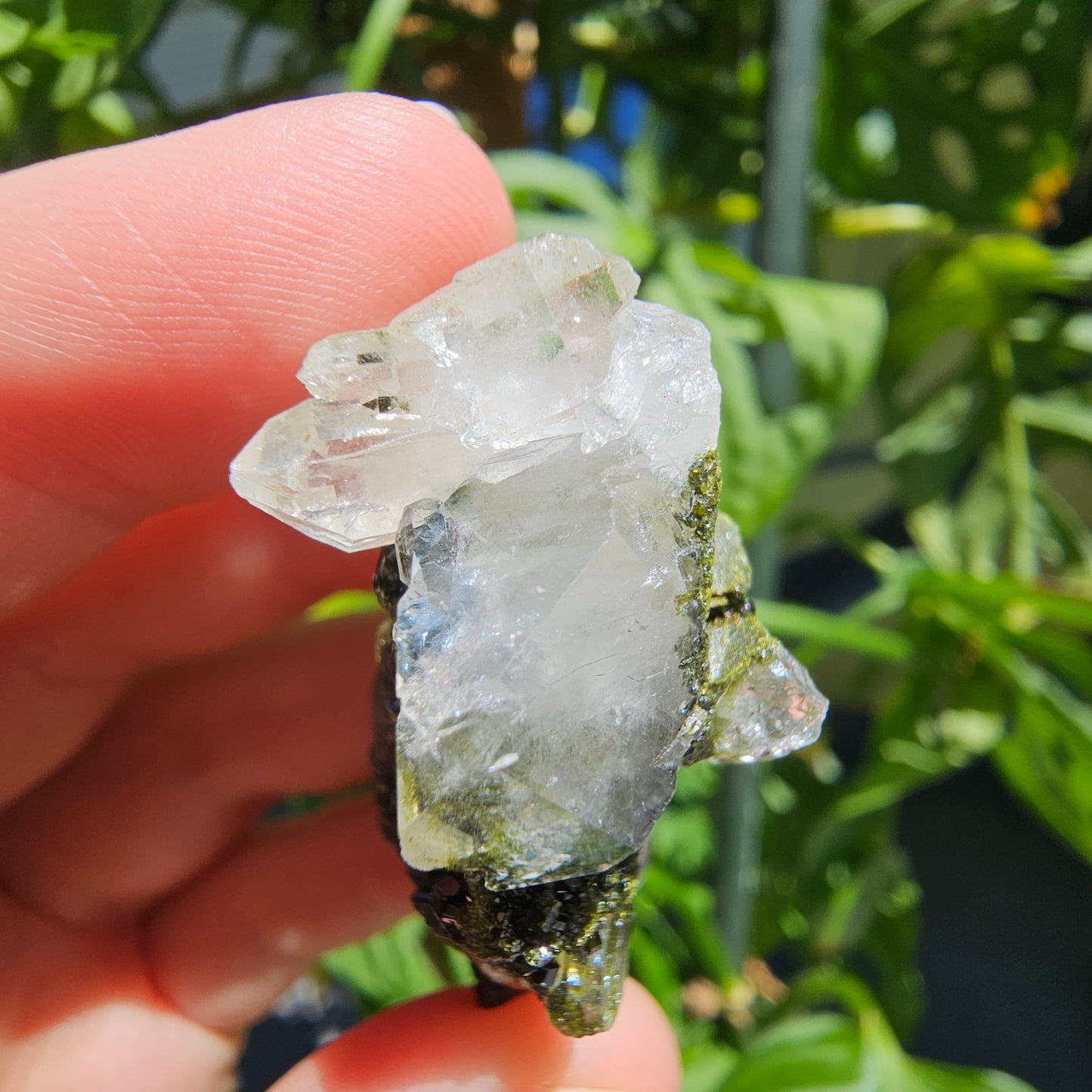 Epidote with Quartz Cluster #15U