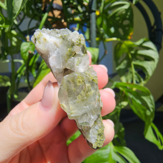 Epidote with Quartz Cluster #19W