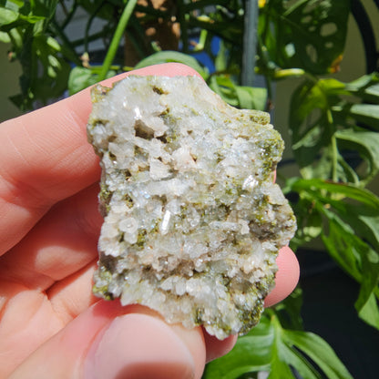 Epidote with Quartz Cluster #15X