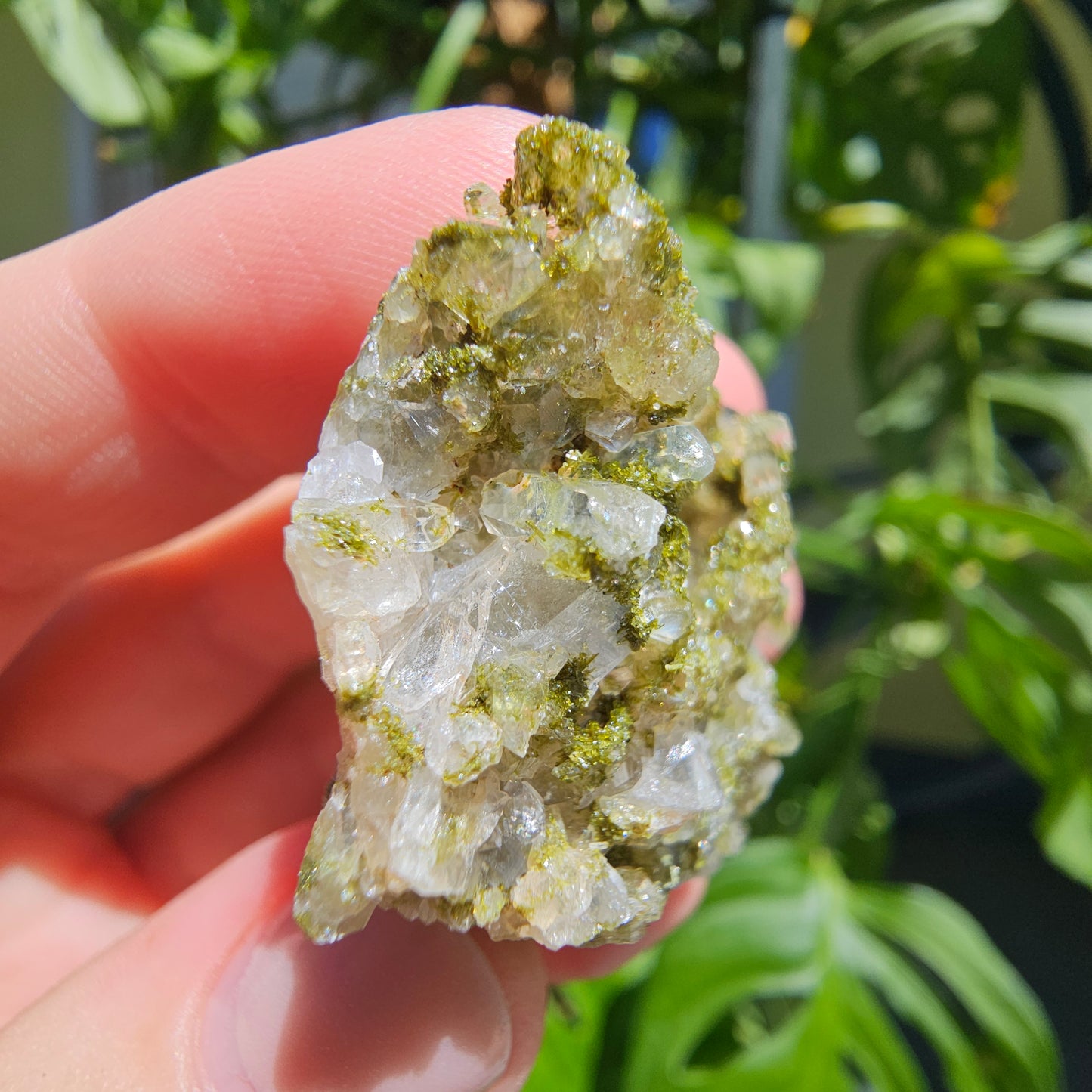 Epidote with Quartz Cluster #15X