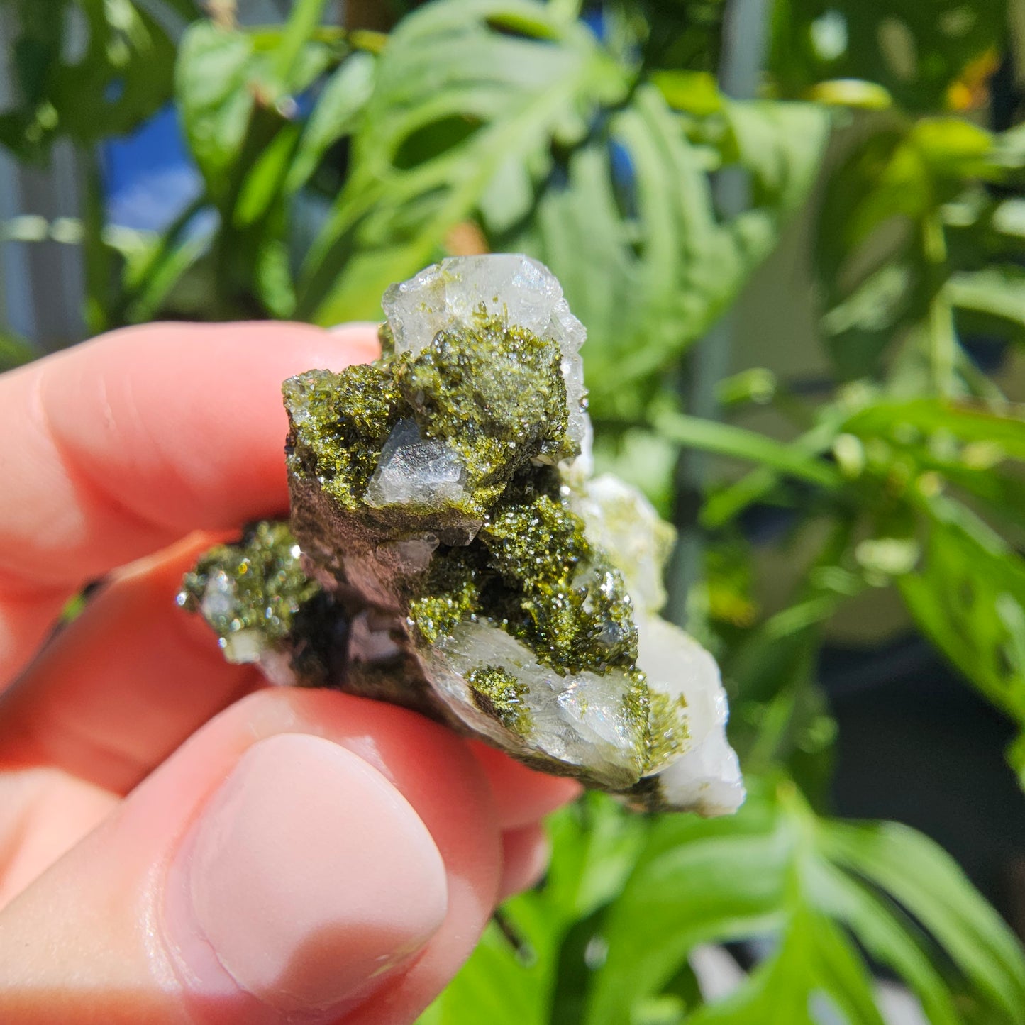 Epidote with Quartz Cluster #12a