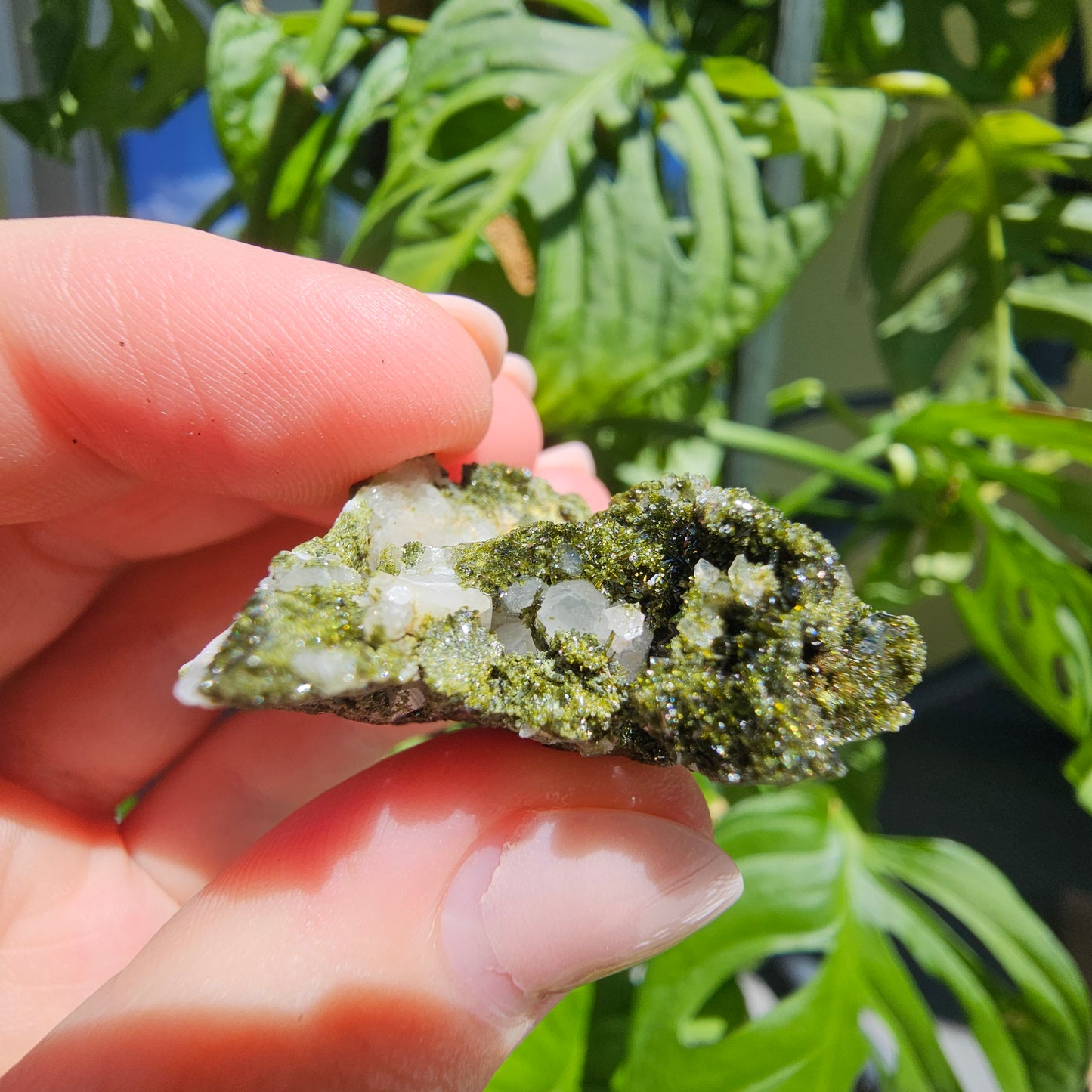 Epidote with Quartz Cluster #12a