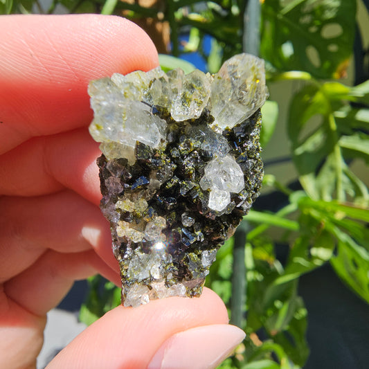 Epidote with Quartz Cluster #14c