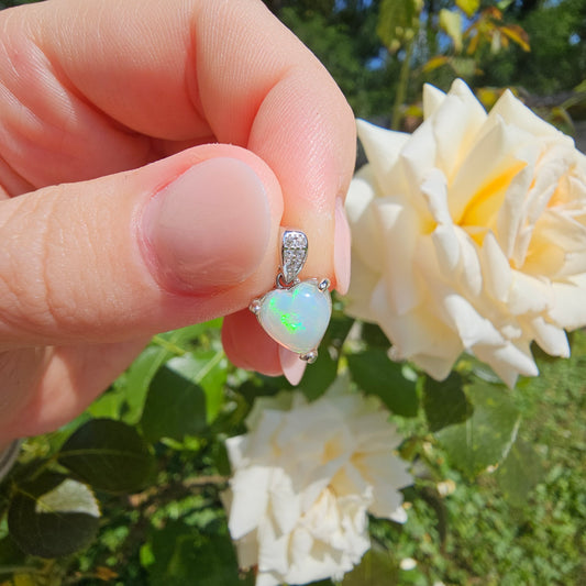 Opal Heart Pendant