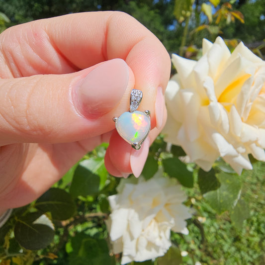 Opal Heart Pendant