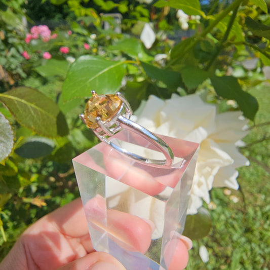 Citrine (heated) Heart Ring #29A