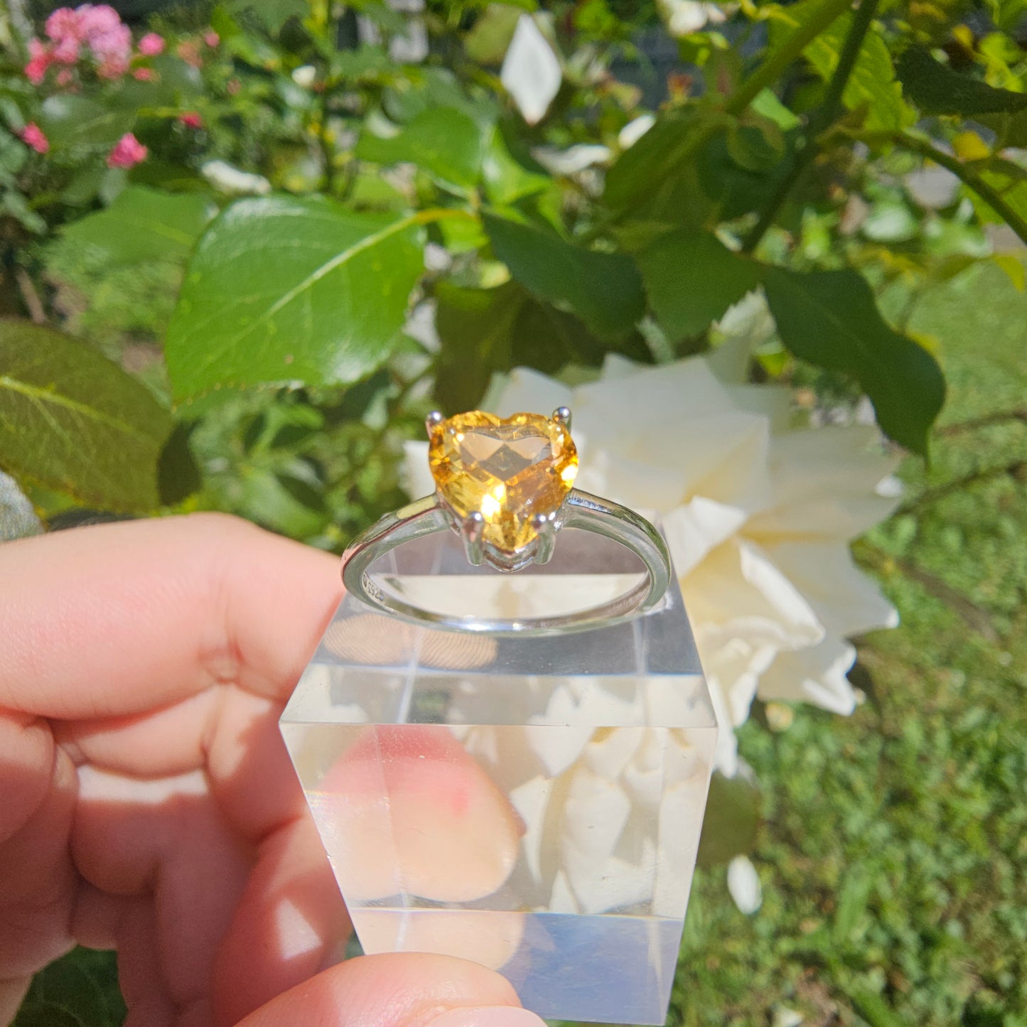 Citrine (heated) Heart Ring #29B