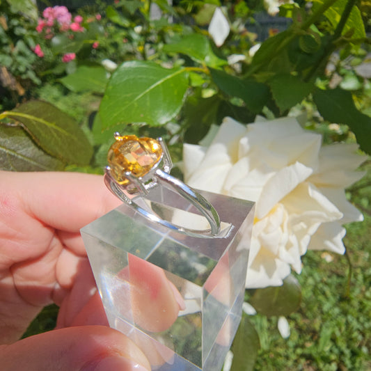 Citrine (heated) Heart Ring #29B