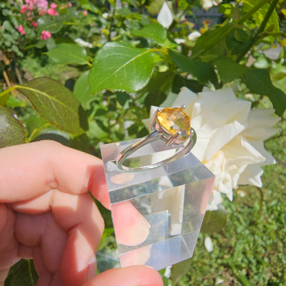 Citrine (heated) Heart Ring #29B