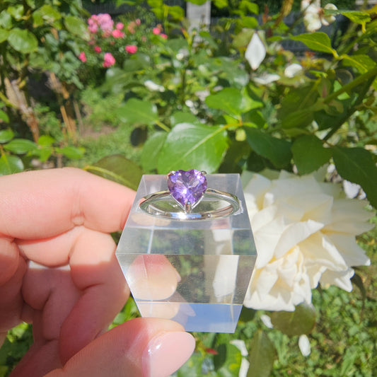 Amethyst Heart Ring #29A