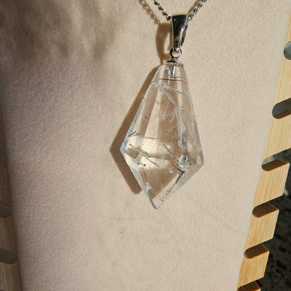 Tourmaline in Quartz Pendant (#29A)