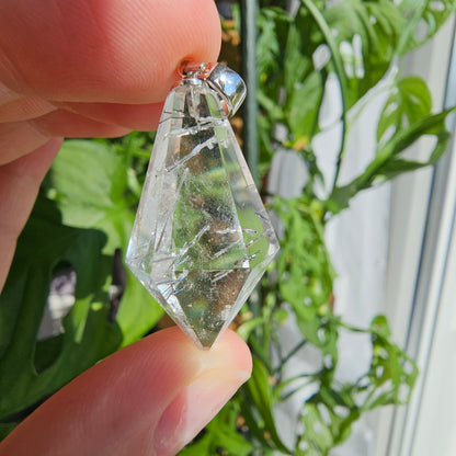 Tourmaline in Quartz Pendant (#29A)